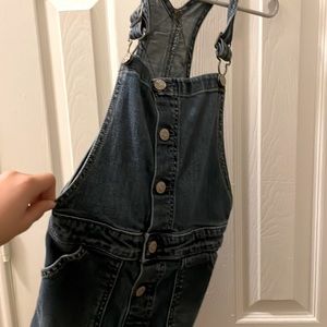 A denim dress with buttons for kids